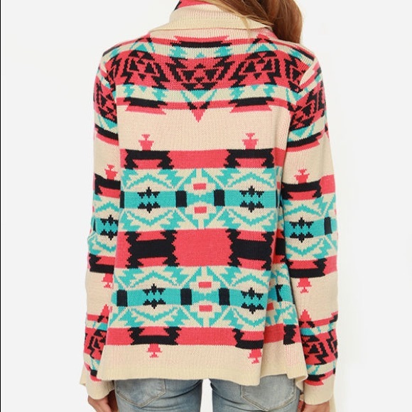 Anthro Moon Collection Aztec Drape Cardigan - Picture 15 of 16